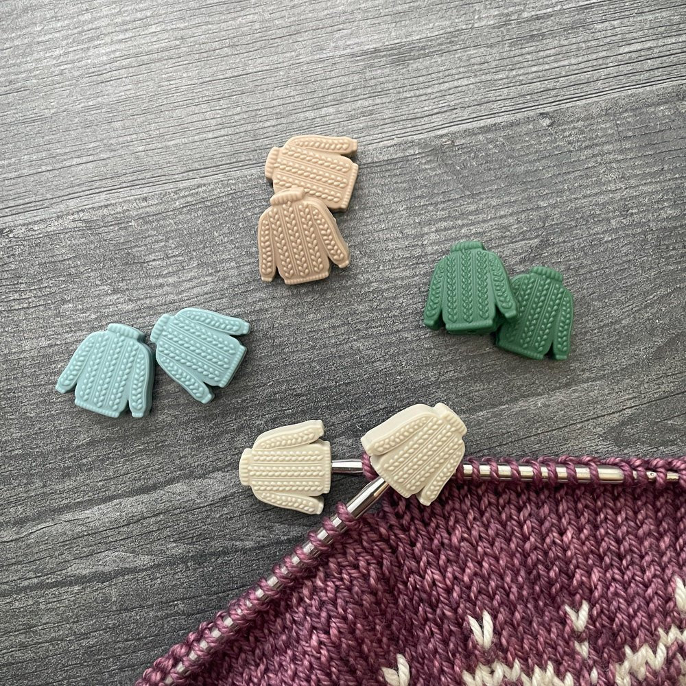 Cabled Sweater Needle Stoppers
