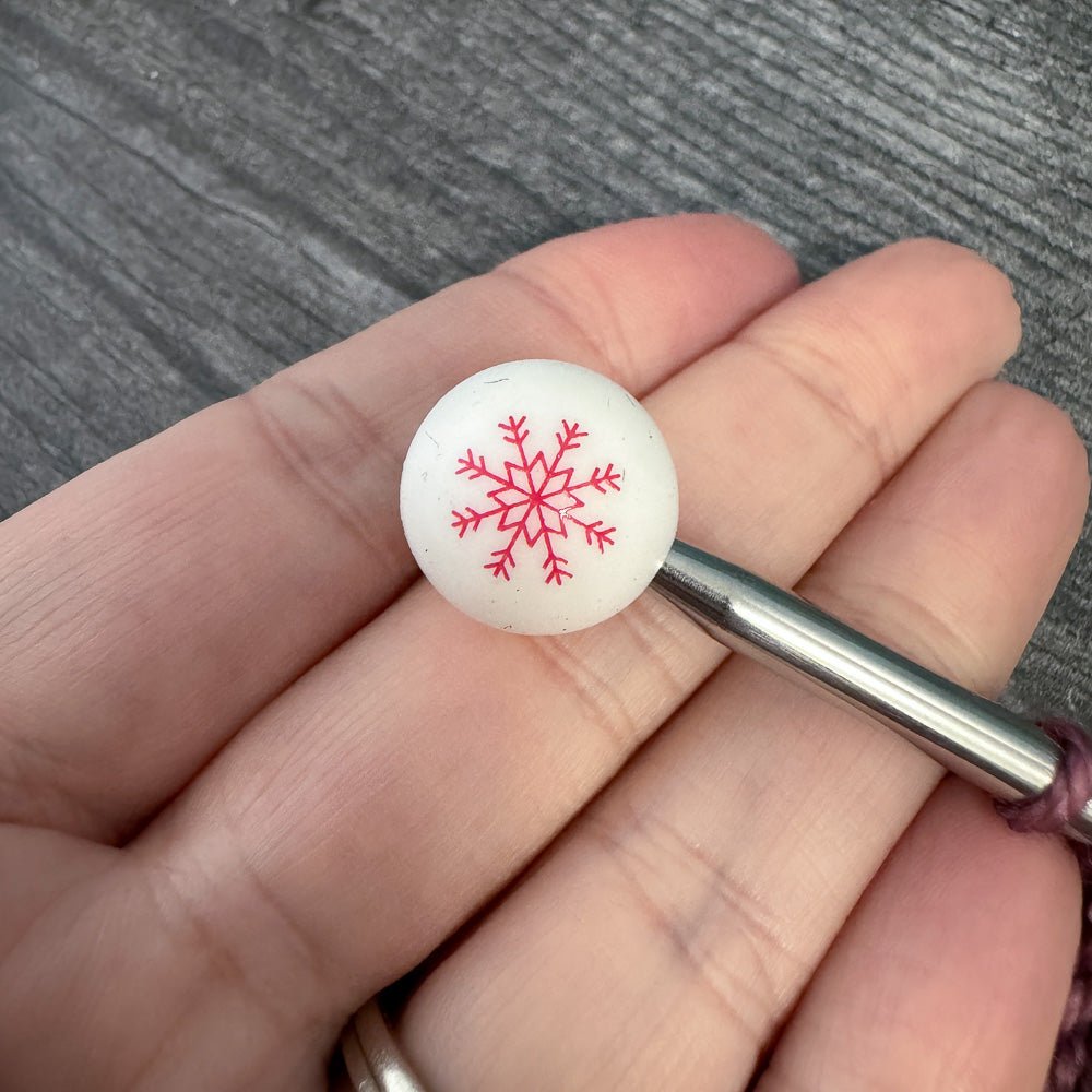 Snowflake Round Needle Stoppers - Lofty Loops Yarns